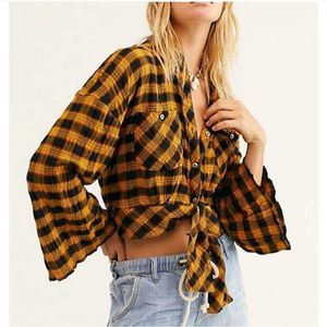 Free People We The Free Sakura Button Down Crop Top Large